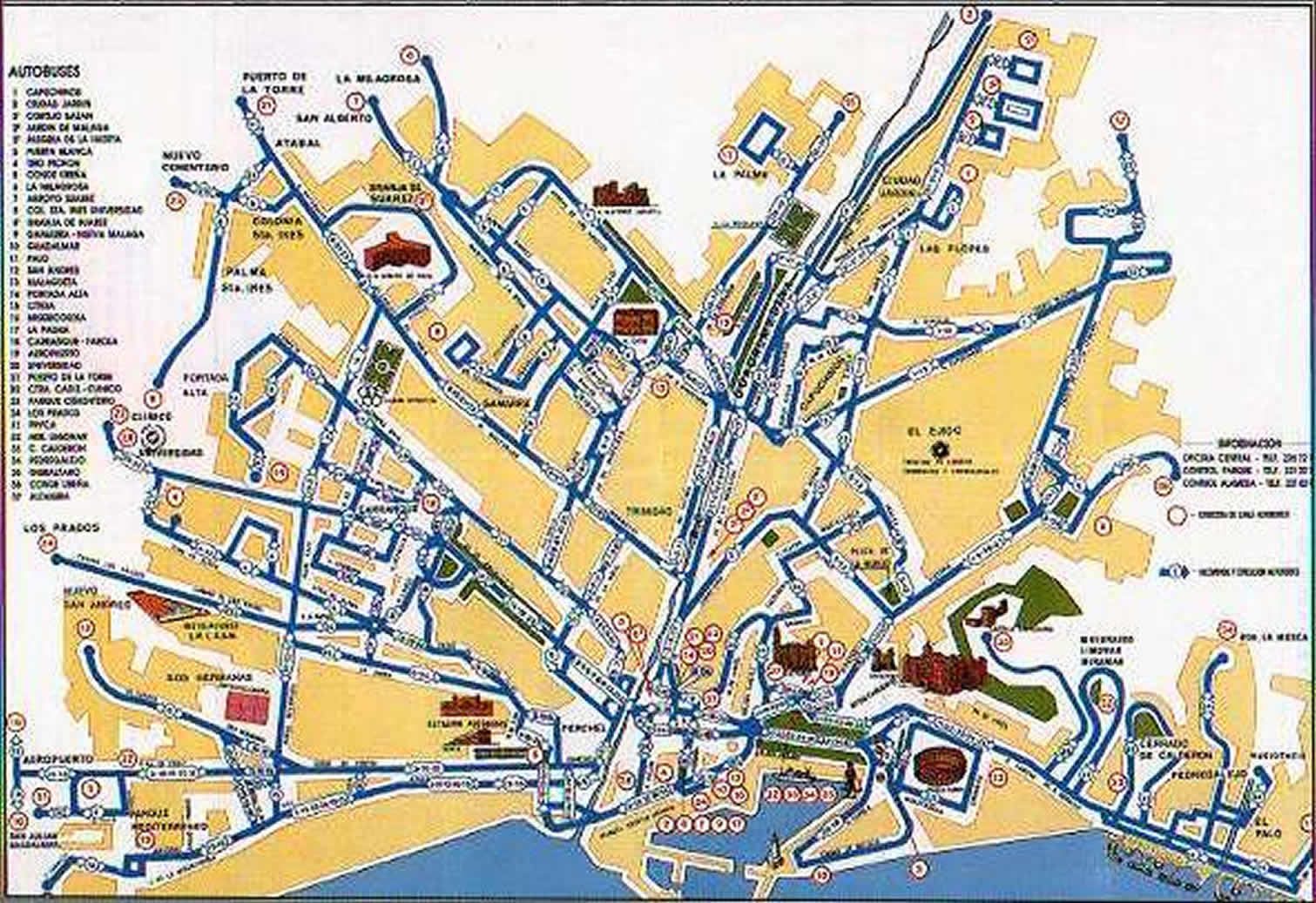 Malaga Hop On Hop Off Bus Map Malaga Hop On Hop Off Bus Map